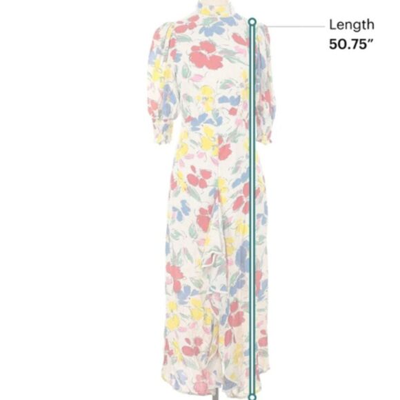 RIXO Red and Yellow Mock Neck Sundress with Puff Sleeves Y2k sz. 4 - Picture 14 of 16